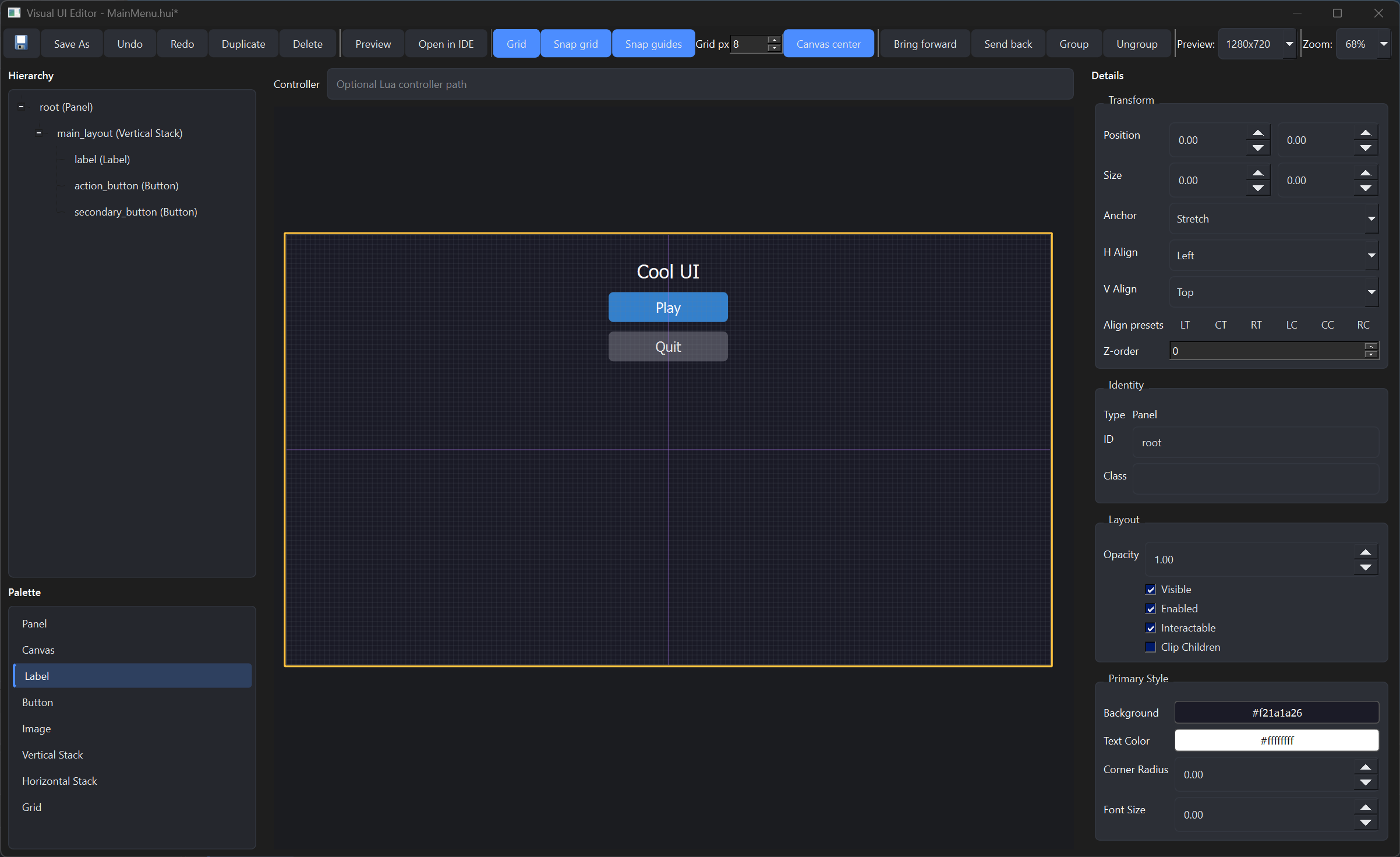 Hephaestus HephaestusUI Editor